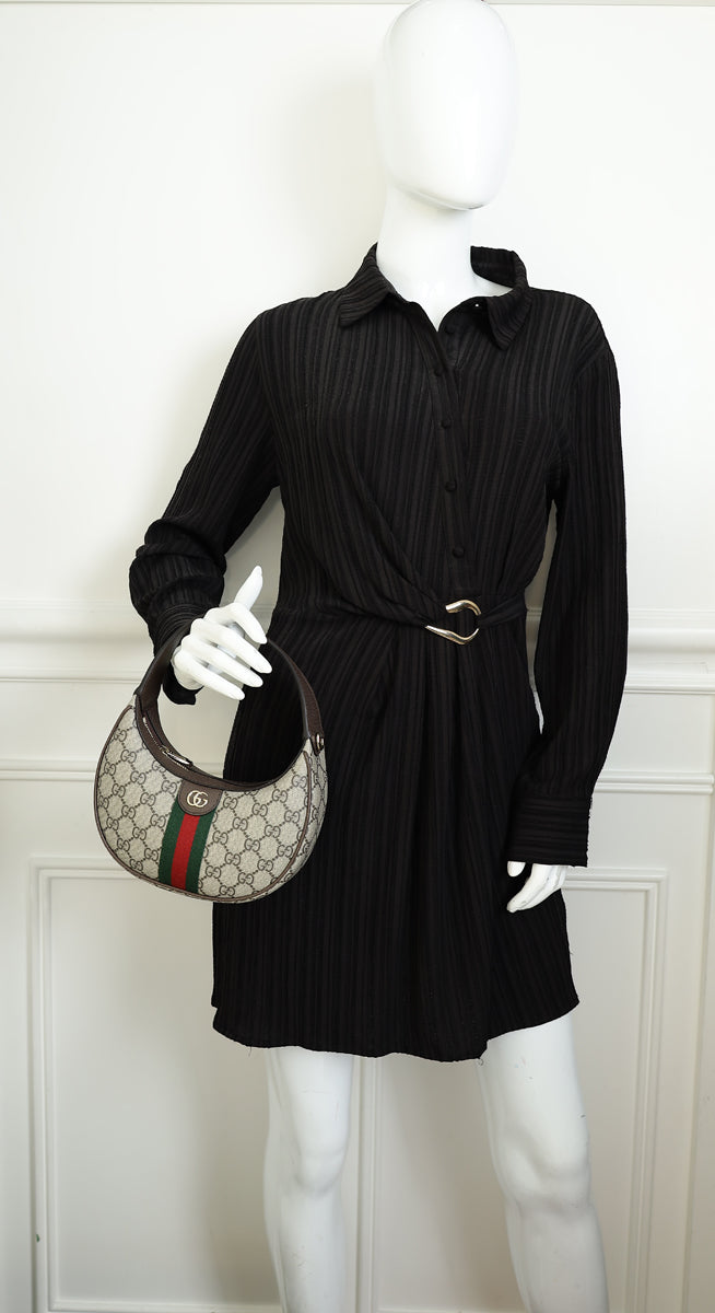 Gucci Ebony GG Supreme Ophidia Small Shoulder Bag