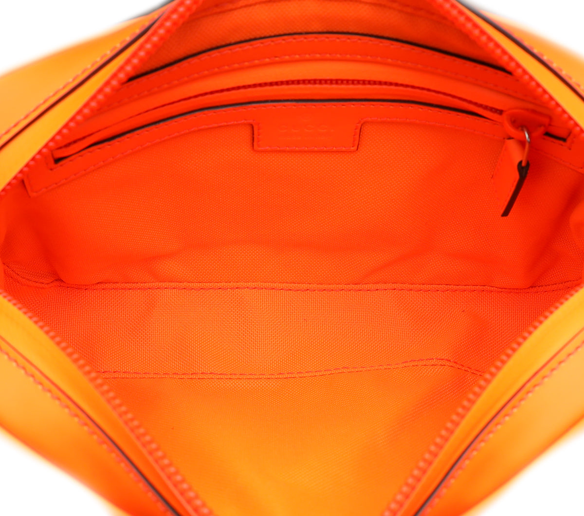 Gucci Neon Orange GG Rubber Effect Belt Bag