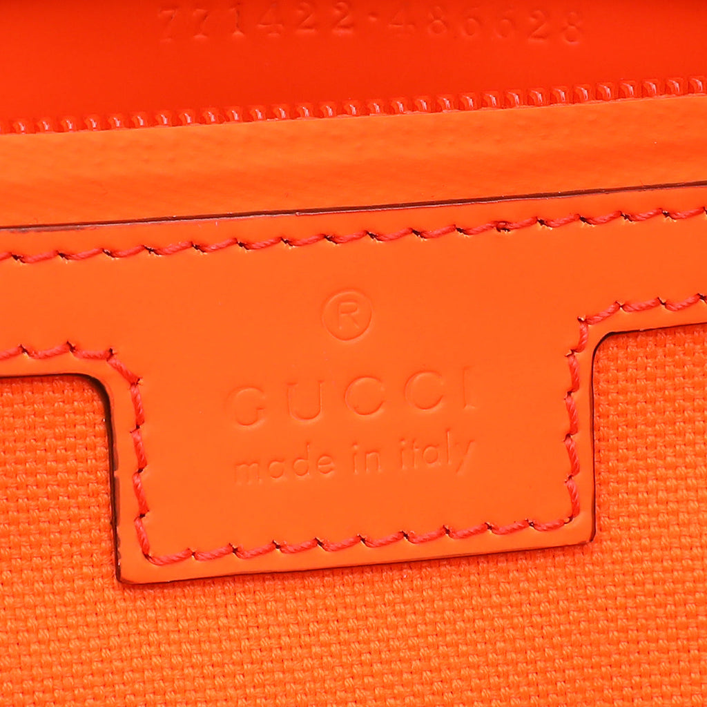 Gucci Neon Orange GG Rubber Effect Belt Bag
