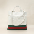 Gucci Tricolor Logo Embossed Tote Bag