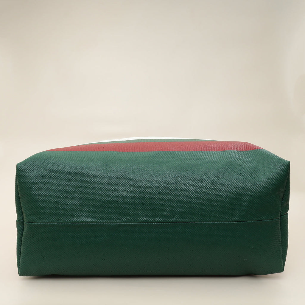 Gucci Tricolor Logo Embossed Tote Bag
