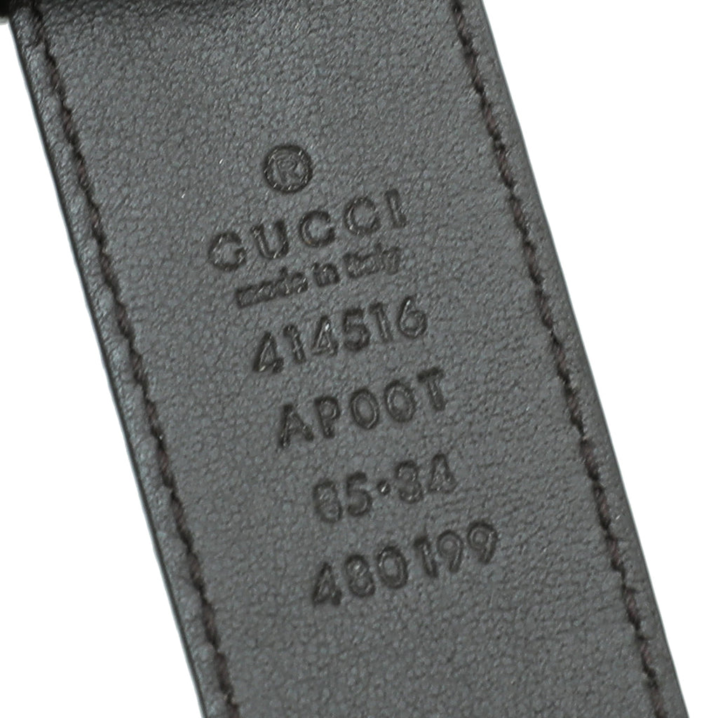 Gucci Chocolate Double G Buckle Belt 34