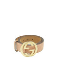 Gucci Pink Guccissima Interlocking G Buckle Belt 36