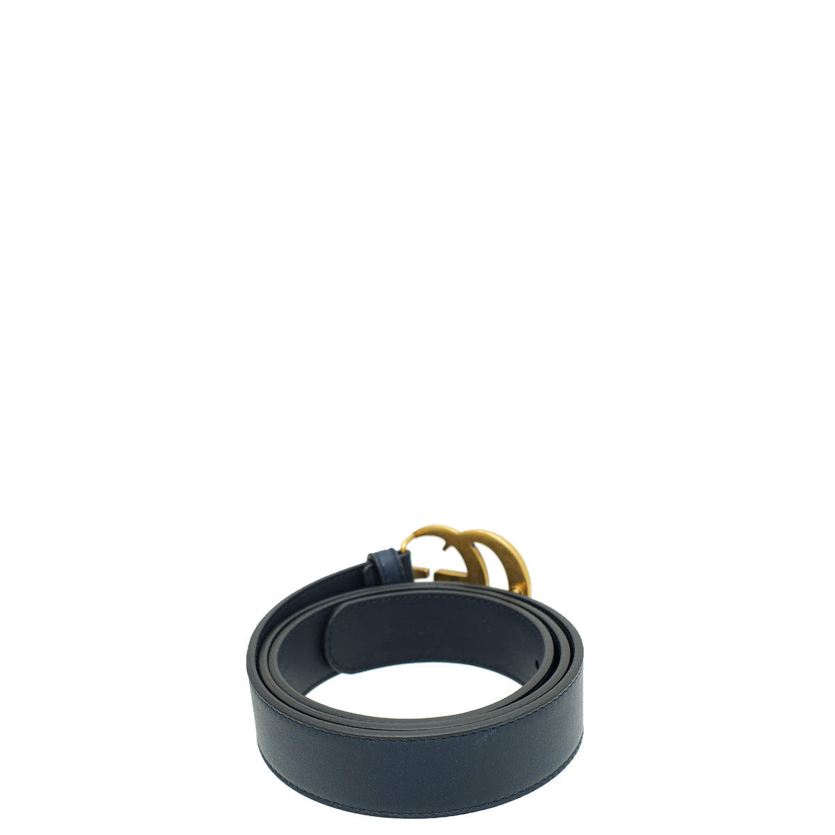 Gucci Navy Double G Buckle Belt 36