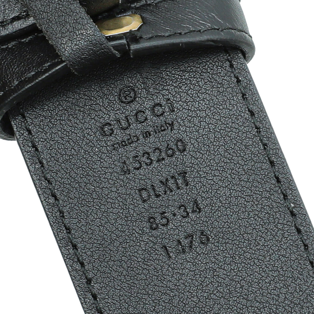 Gucci Black Pearl Double G Belt 34