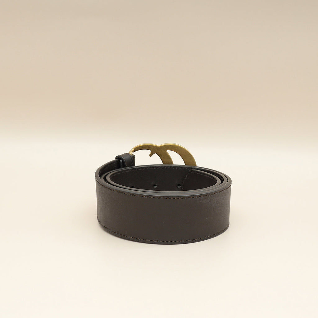 Gucci Brown GG Marmont Wide Belt 32