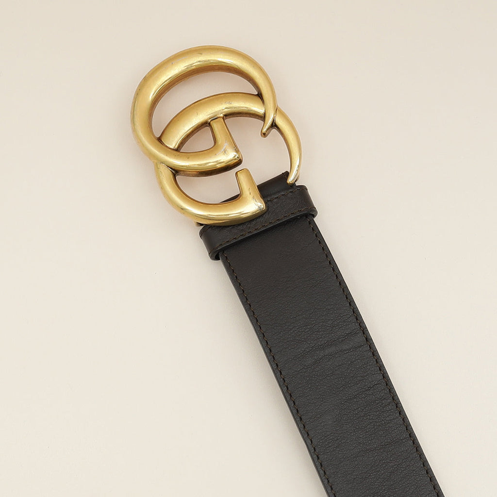 Gucci Brown GG Marmont Wide Belt 32