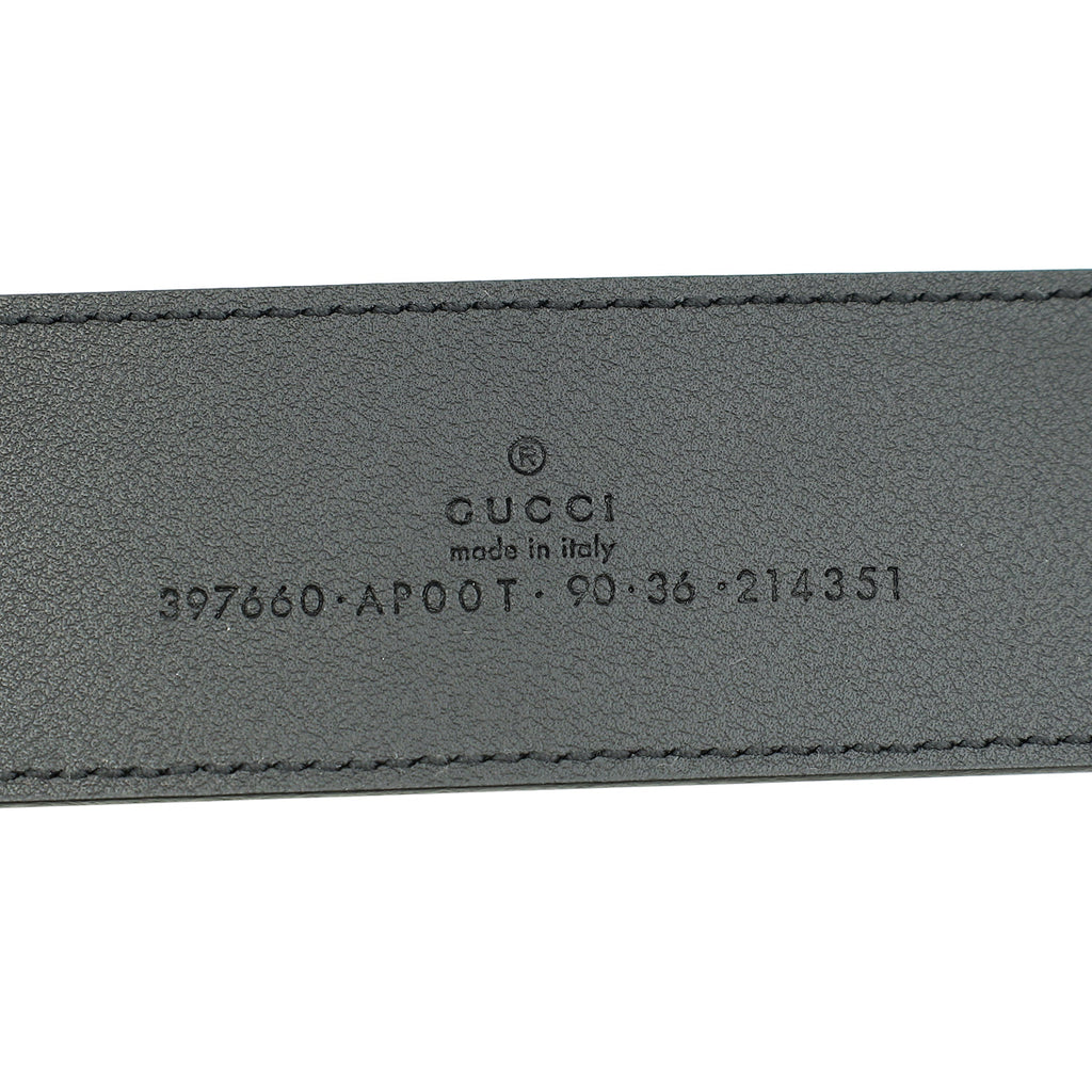 Gucci Black GG Marmont Wide Belt 36