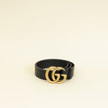 Gucci Black Double G Buckle 40mm Belt 36