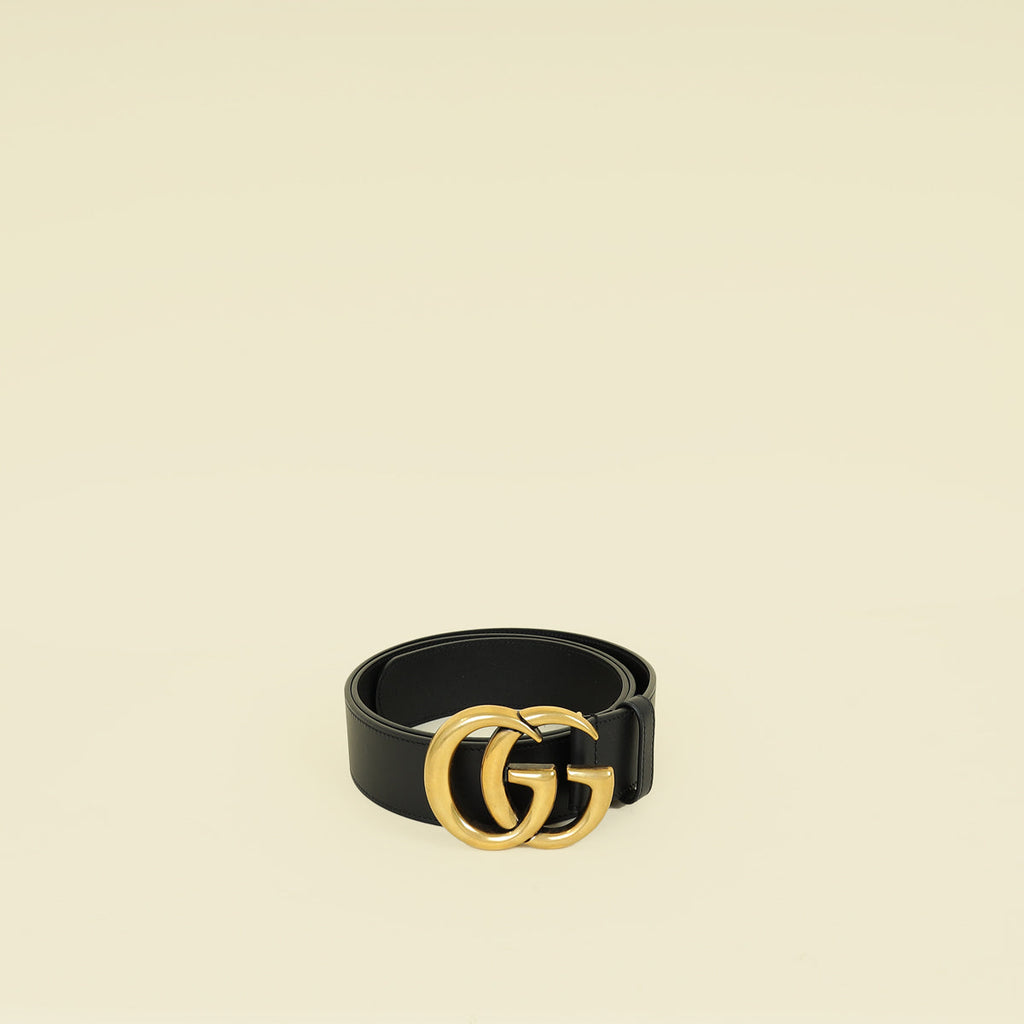 Gucci Black Double G Buckle 40mm Belt 38