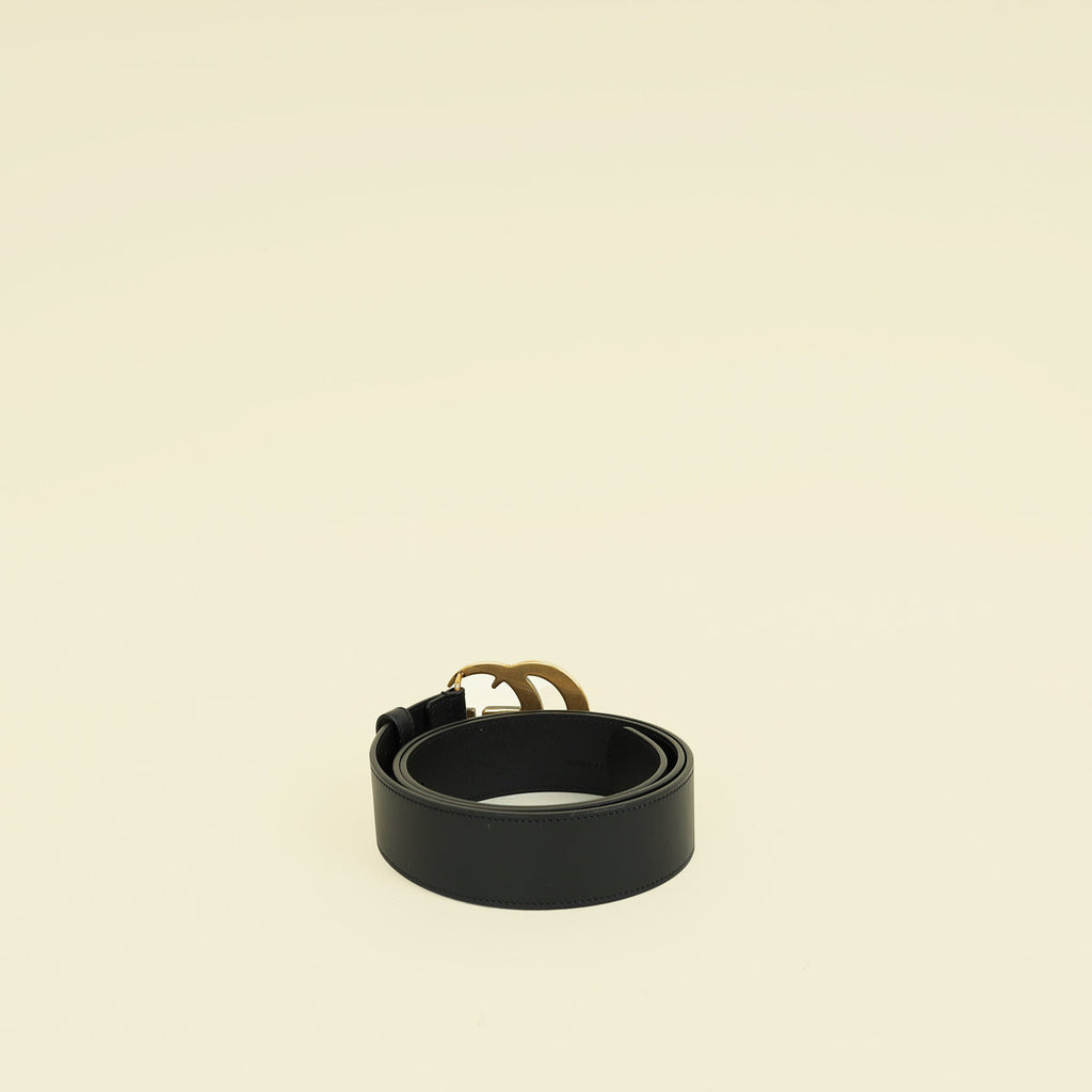 Gucci Black Double G Buckle 40mm Belt 38
