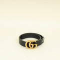Gucci Black Double G Buckle 30mm Belt 32