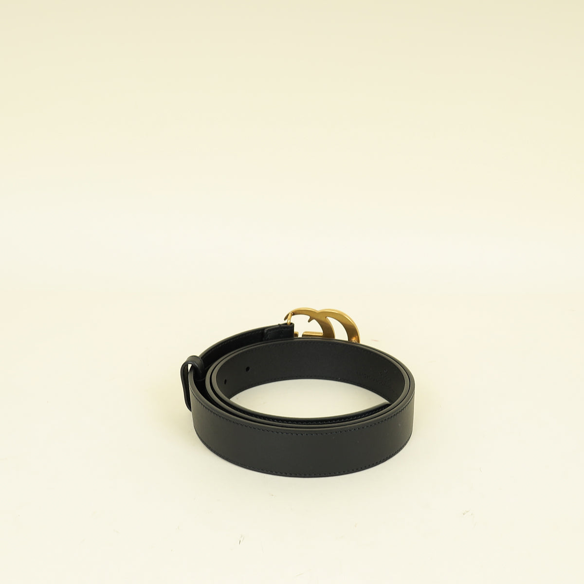 Gucci Black Double G Buckle 30mm Belt 32