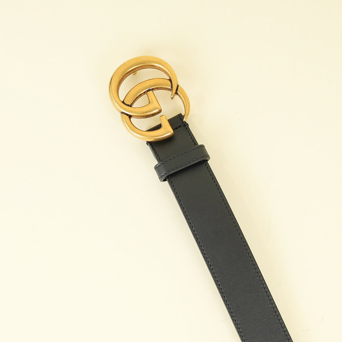 Gucci Black Double G Buckle 30mm Belt 38