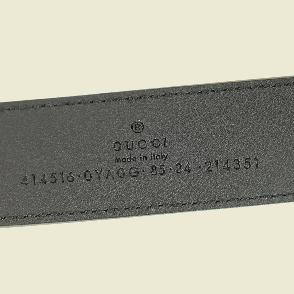 Gucci Black Double G Buckle 30mm Belt 34