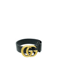 Gucci Black Double G Buckle 4mm Belt 34