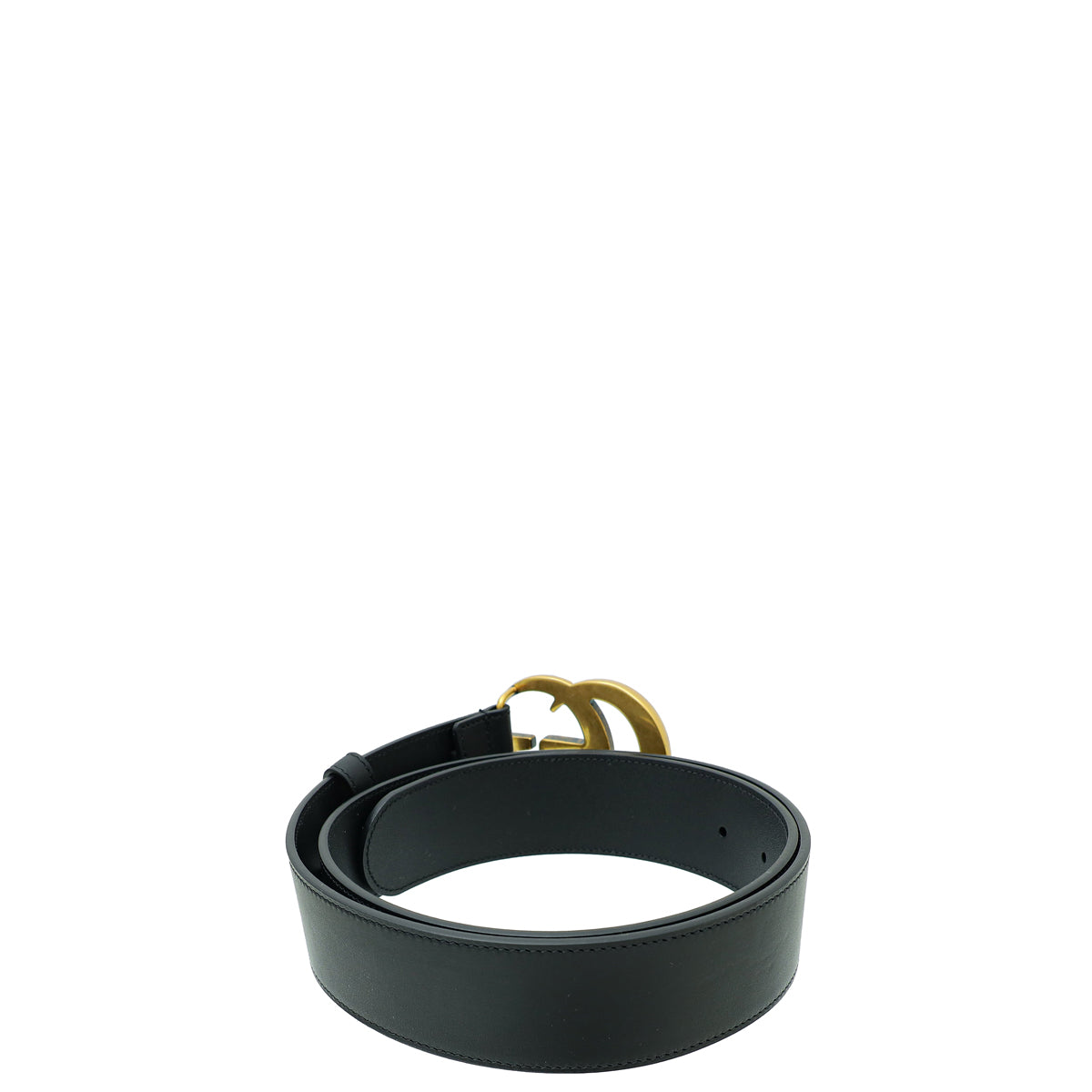 Gucci Black Double G Buckle 4mm Belt 34