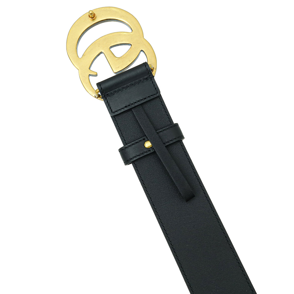 Gucci Black Double G Buckle 4mm Belt 34