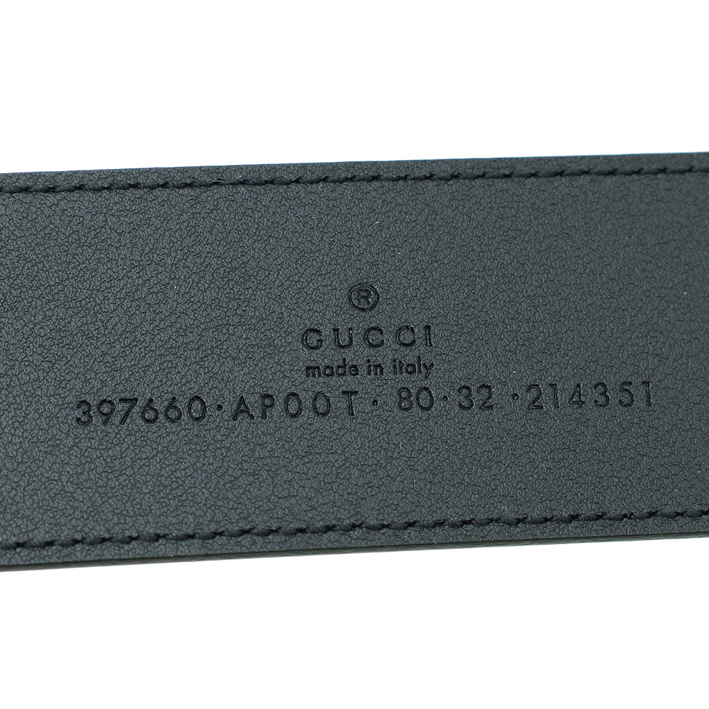 Gucci Black Double G Buckle Belt 32