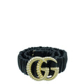 Gucci Black GG Torchon Buckle Elasticized Belt 34