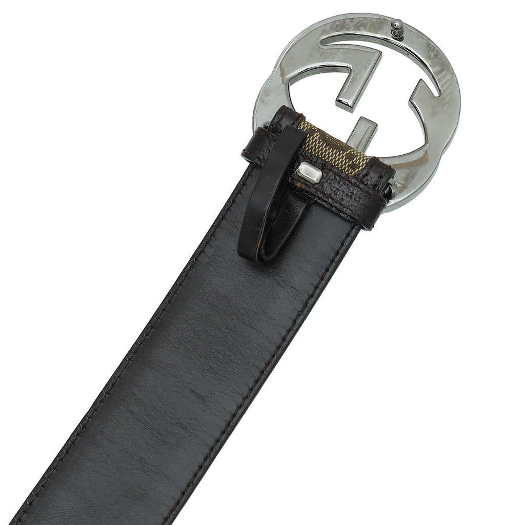 Gucci Bicolor Interlocking G Buckle GG Belt 36