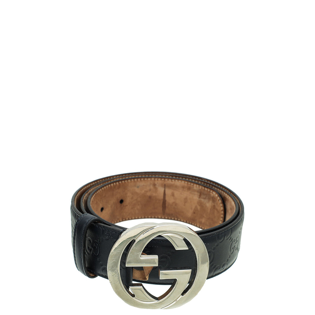 Gucci Navy Interlocking G Buckle Belt 36