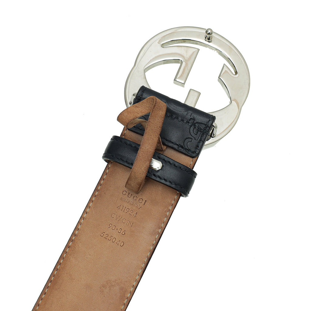 Gucci Navy Interlocking G Buckle Belt 36