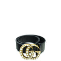 Gucci Black Pearl Double G Belt 34