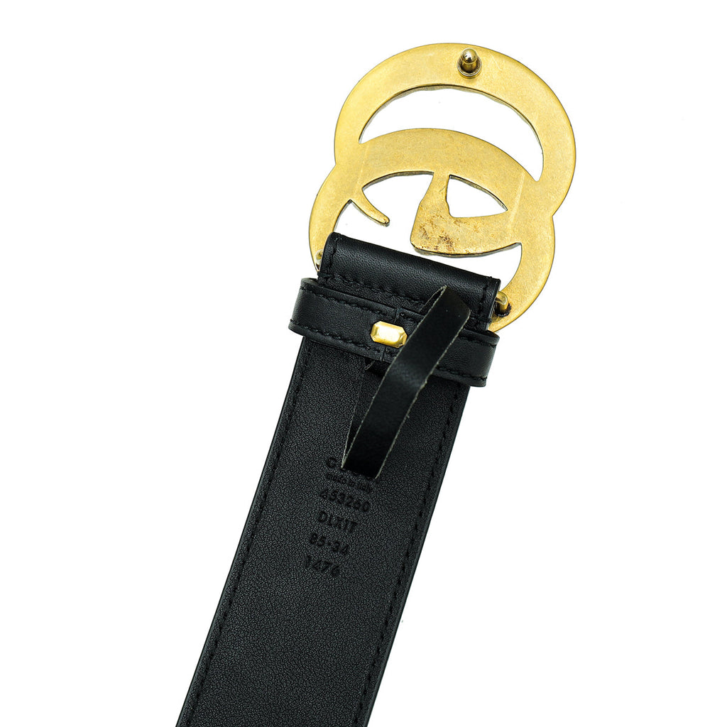 Gucci Black Pearl Double G Belt 34