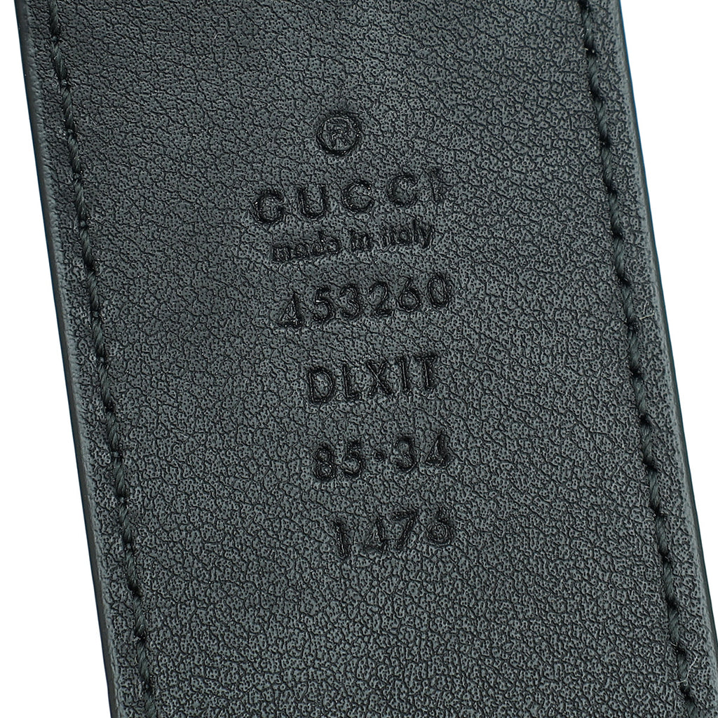 Gucci Black Pearl Double G Belt 34