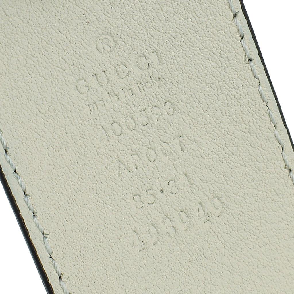 Gucci Ivory Double G Buckle Belt 34