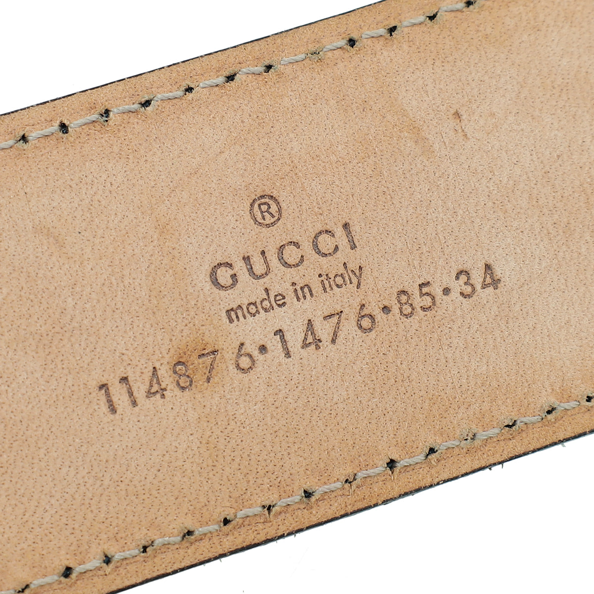 Gucci Black Guccissima Interlocking G Buckle Belt 34