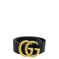 Gucci Black Double G Buckle Belt 36