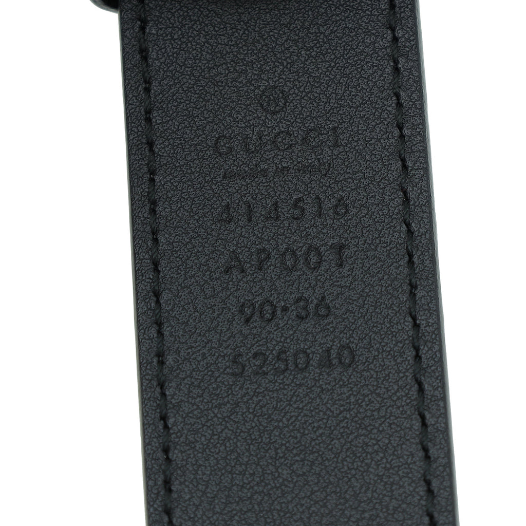Gucci Black Double G Buckle 30mm Belt 36
