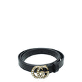 Gucci Black Double G Pearl 20mm Belt 34