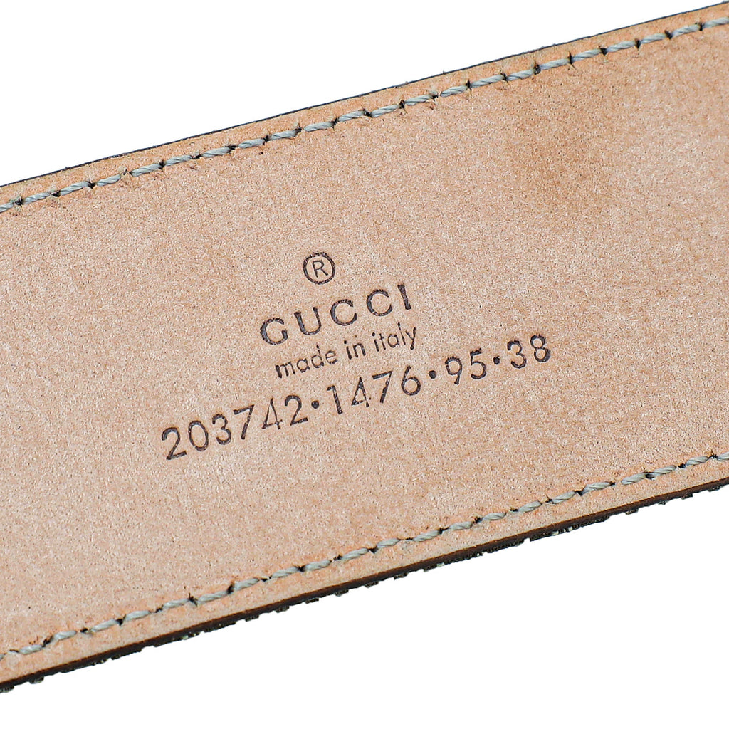 Gucci Bicolor GG Supreme G Buckle Belt 38