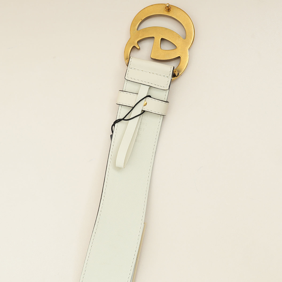 Gucci White Marmont Wide 4mm Belt 30