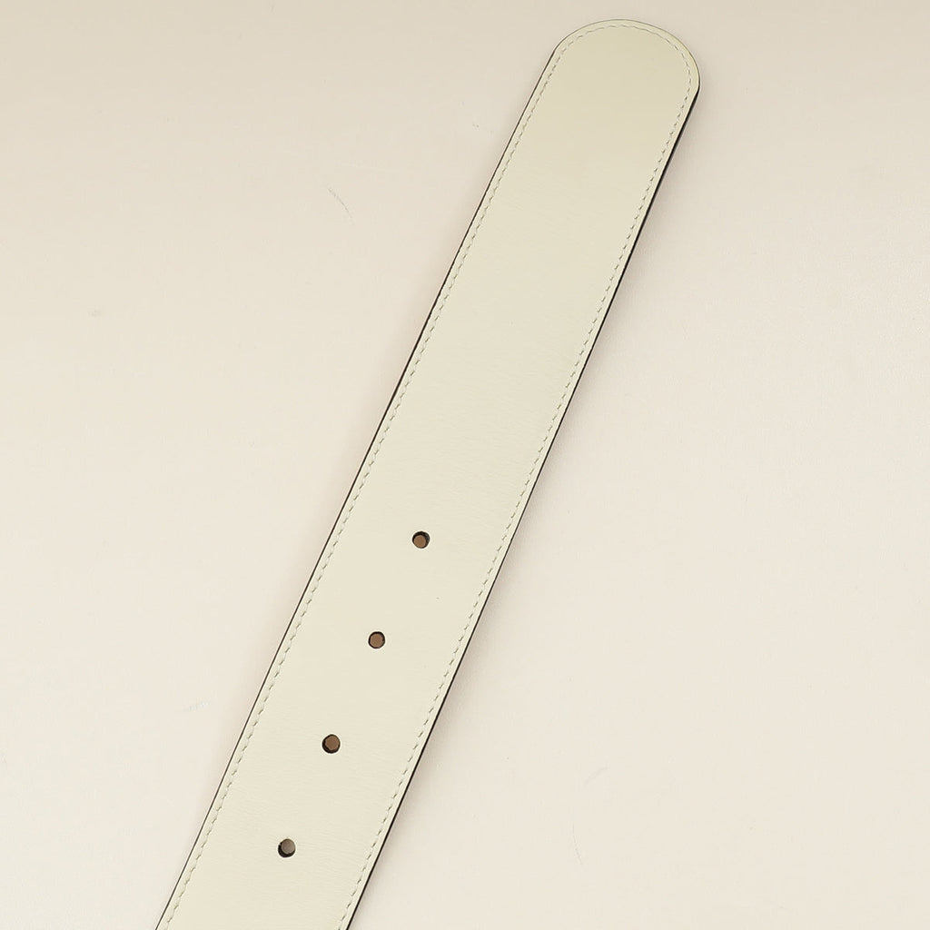 Gucci White Marmont Wide 4mm Belt 30