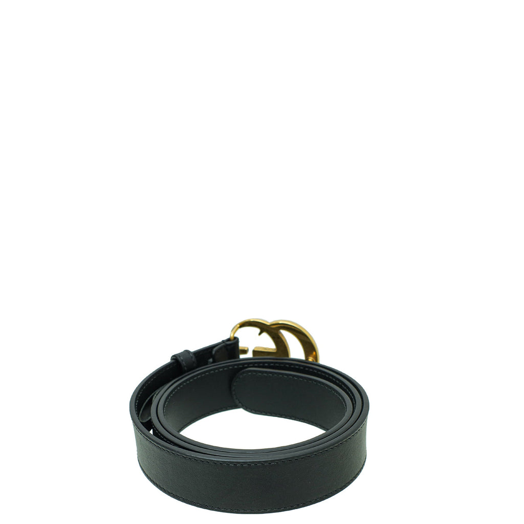 Gucci Black Double G Buckle Belt 36