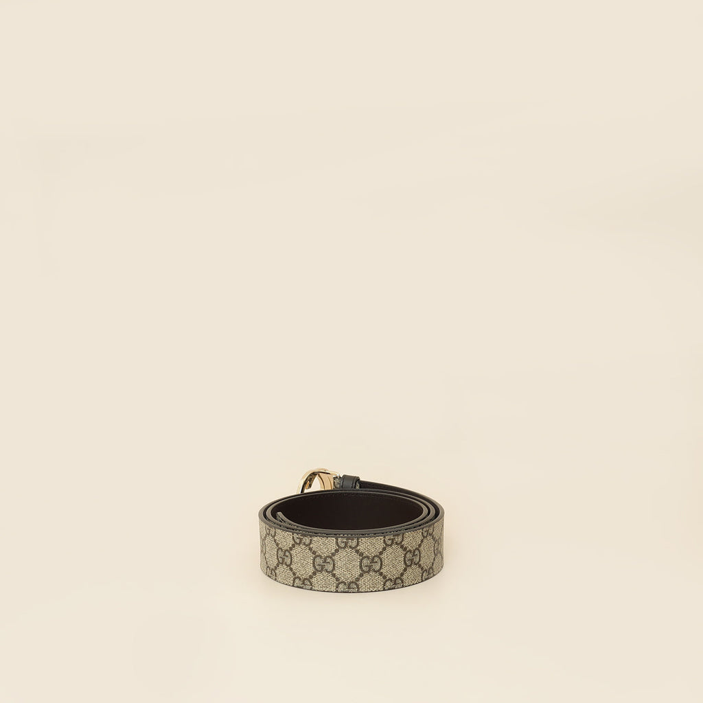 Gucci Bicolor GG Supreme Interlocking G Buckle Belt 36