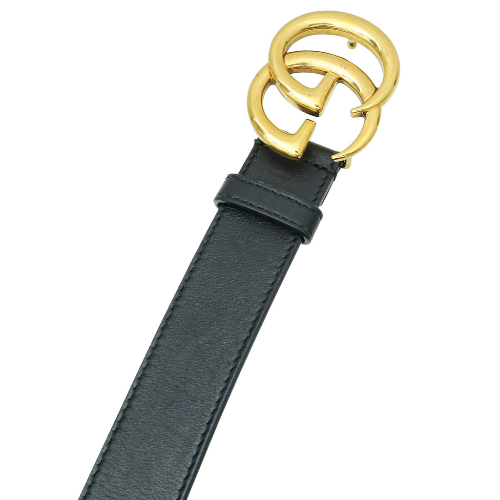 Gucci Black Double G Buckle Belt 36