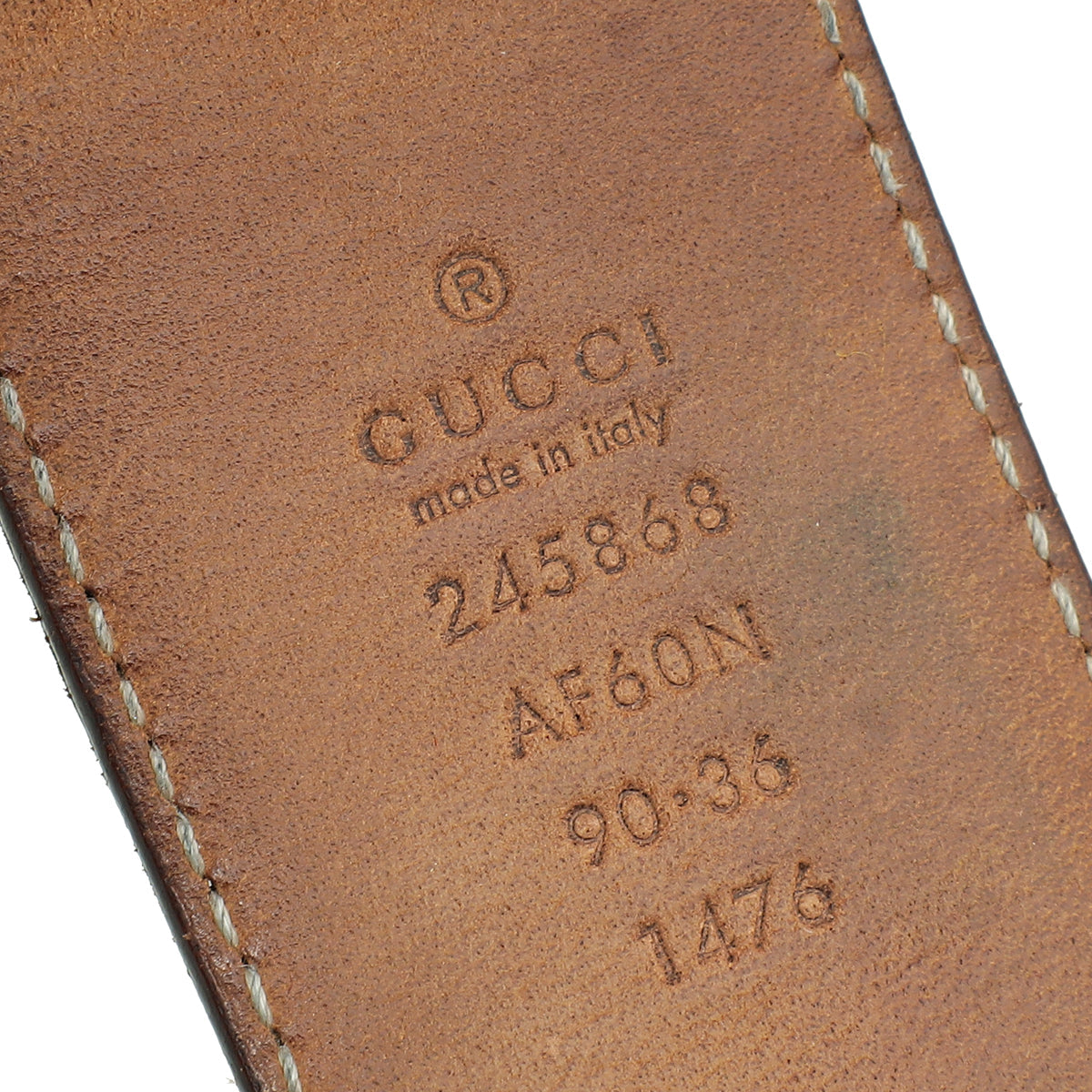 Gucci Chocolate GG Guccissima Buckle Belt 36