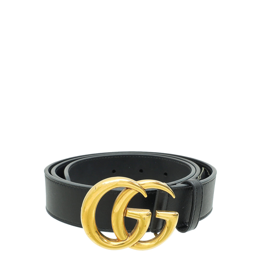 Gucci Black Double G Buckle Belt 36