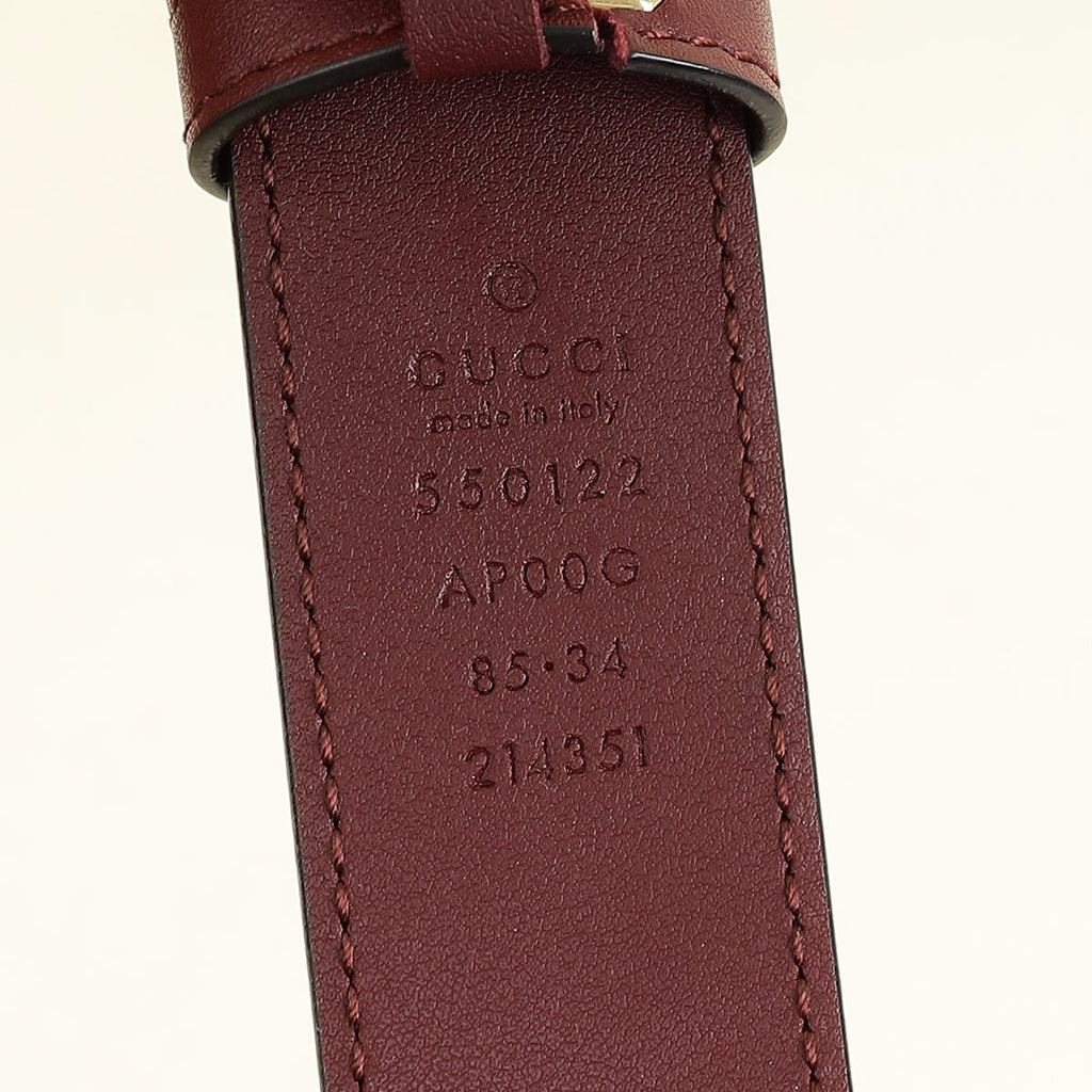 Gucci Burgundy Zumi Buckle Belt 34