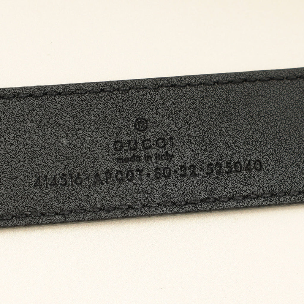 Gucci Black Double G Buckle 30mm Belt 32