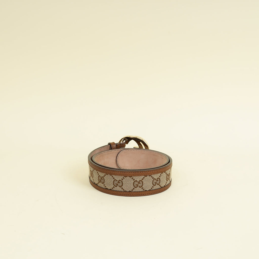 Gucci Brown GG Buckle Belt 30