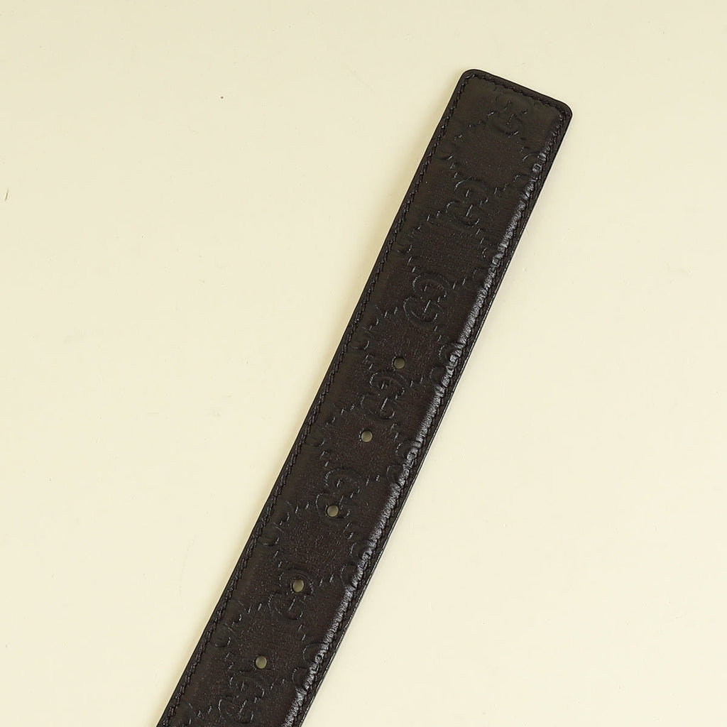Gucci Dark Brown GG Interlocking Belt 34