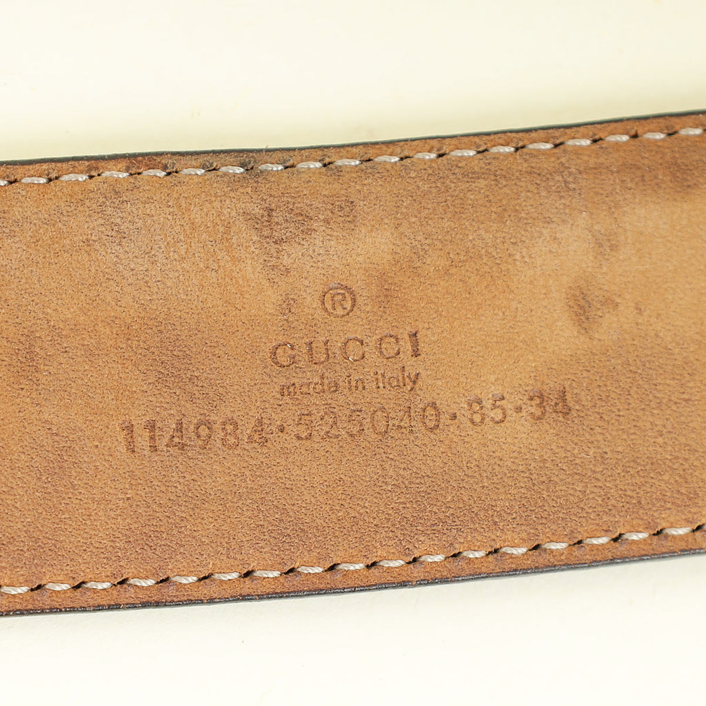 Gucci Dark Brown GG Interlocking Belt 34