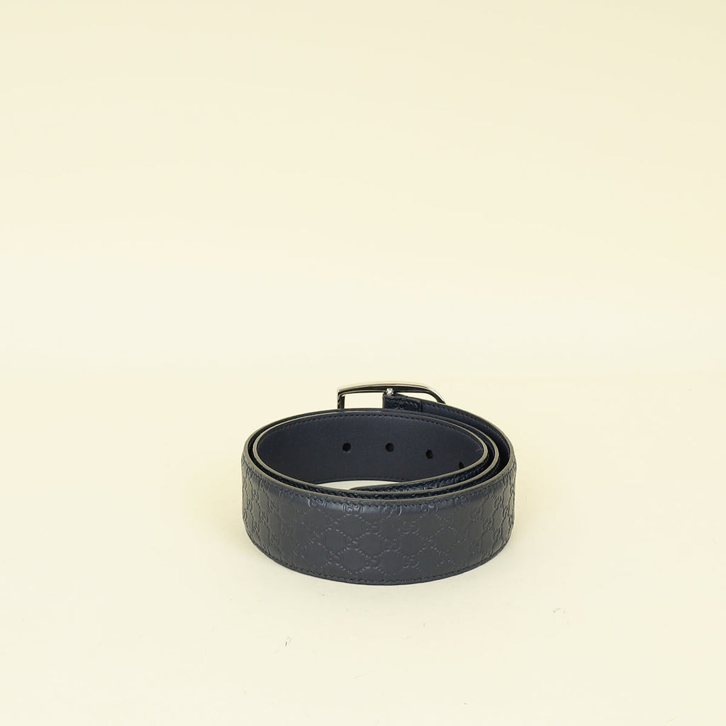 Gucci Indigo Blue Microguccissima Buckle Belt 34