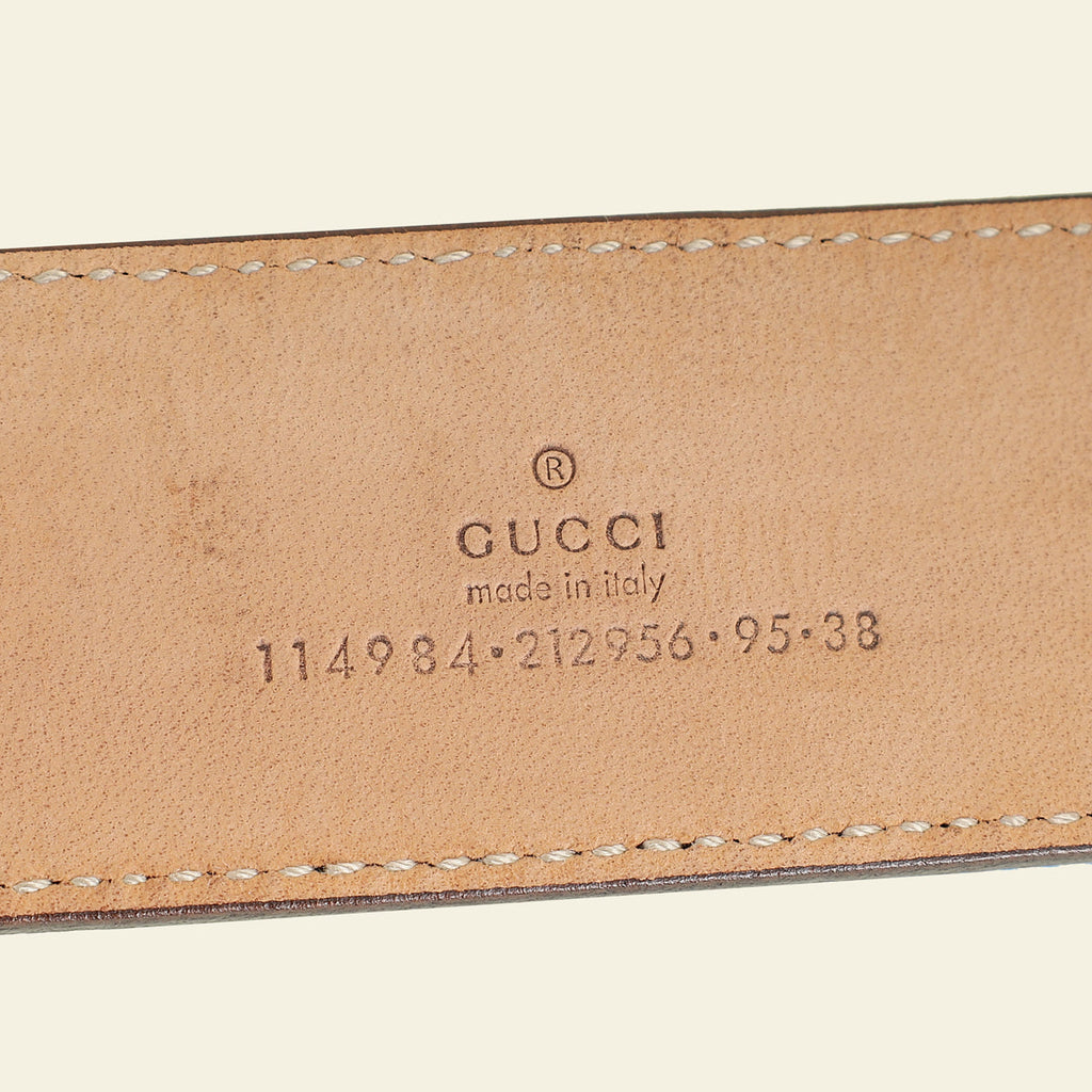 Gucci Multicolor GG Buckle Stripe Belt 38